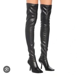 Jimmy Choo Black Mire Heeled Over-the-Knee Boots 85